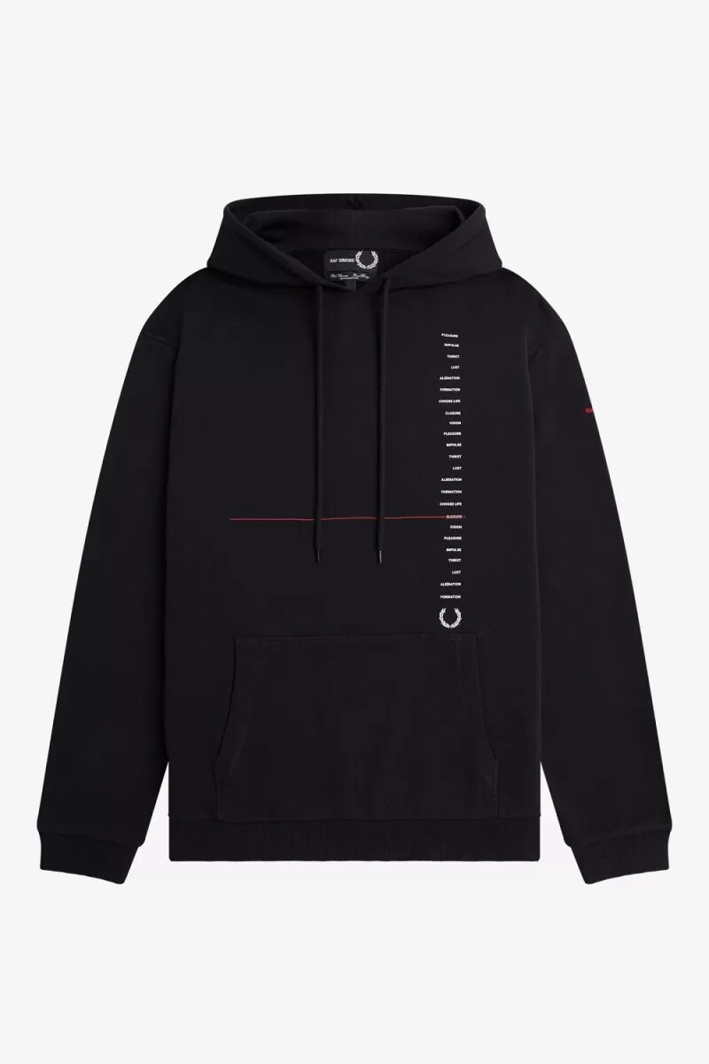 fred perry printed hooded mens sweatshirts black