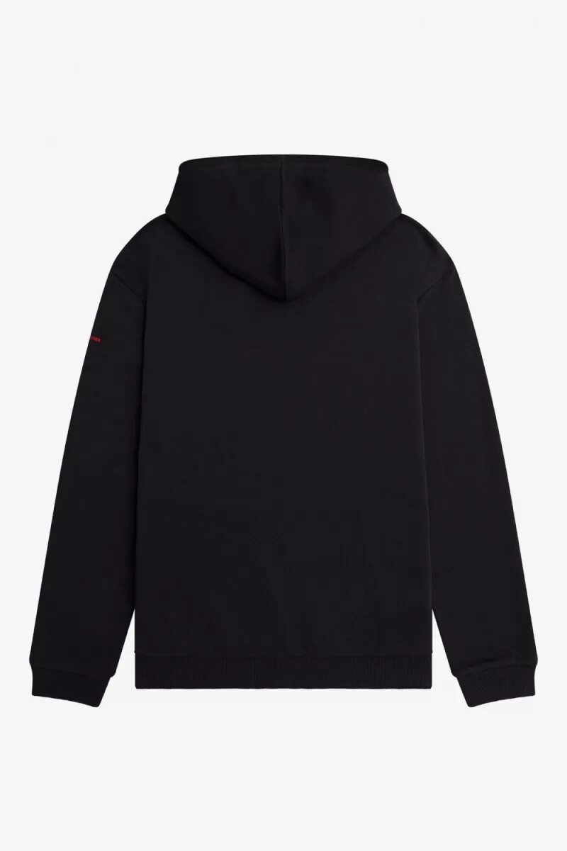 fred perry printed hooded mens sweatshirts black