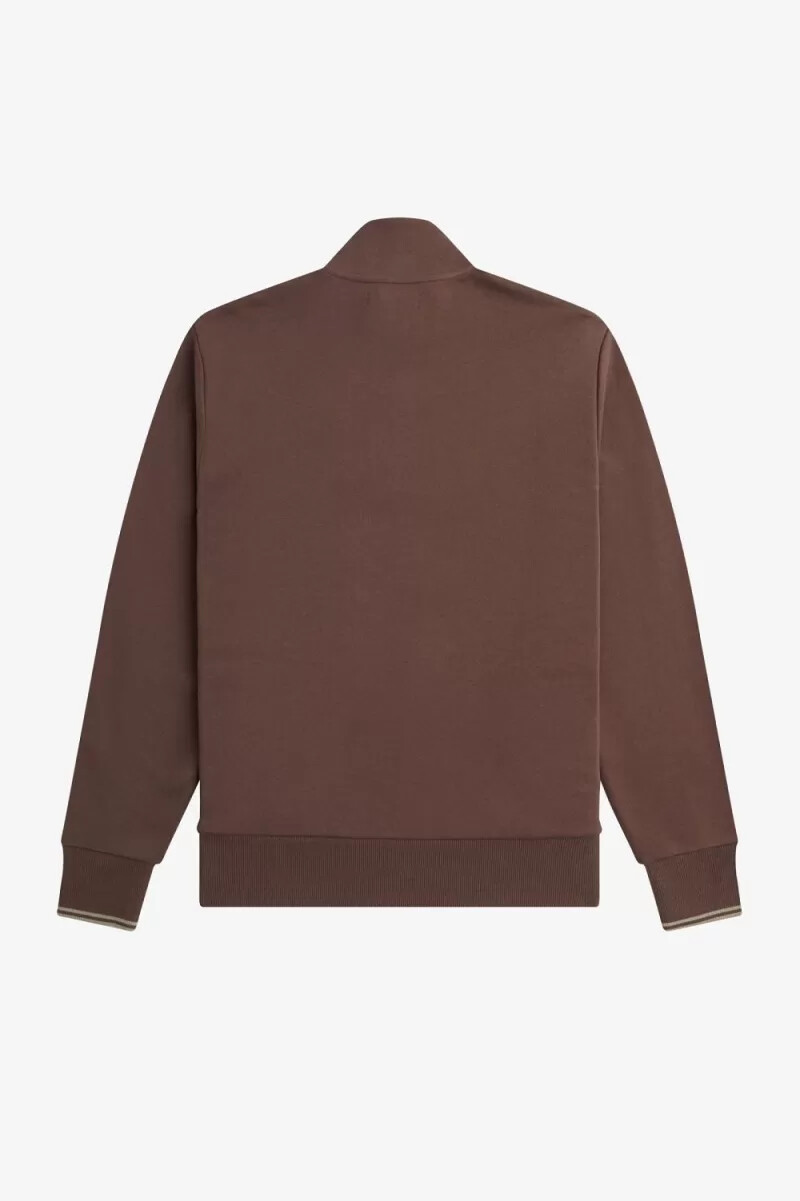 fred perry half zip mens sweatshirts dark red warm grey