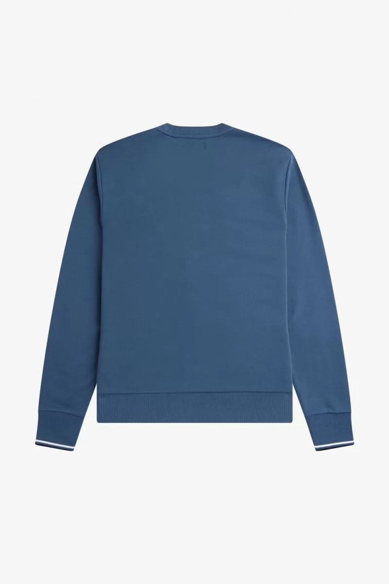 fred perry crew neck mens sweatshirts midnight blue