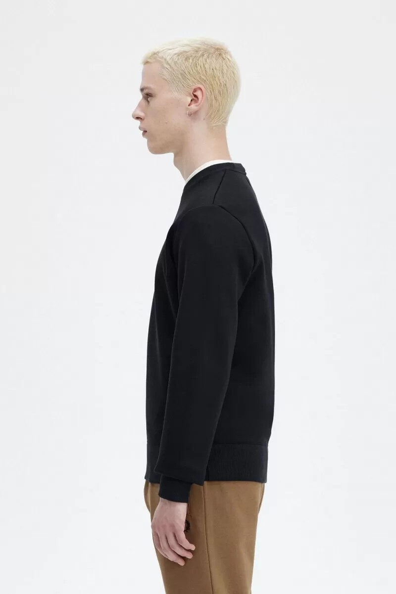 fred perry embroidered mens sweatshirts navy