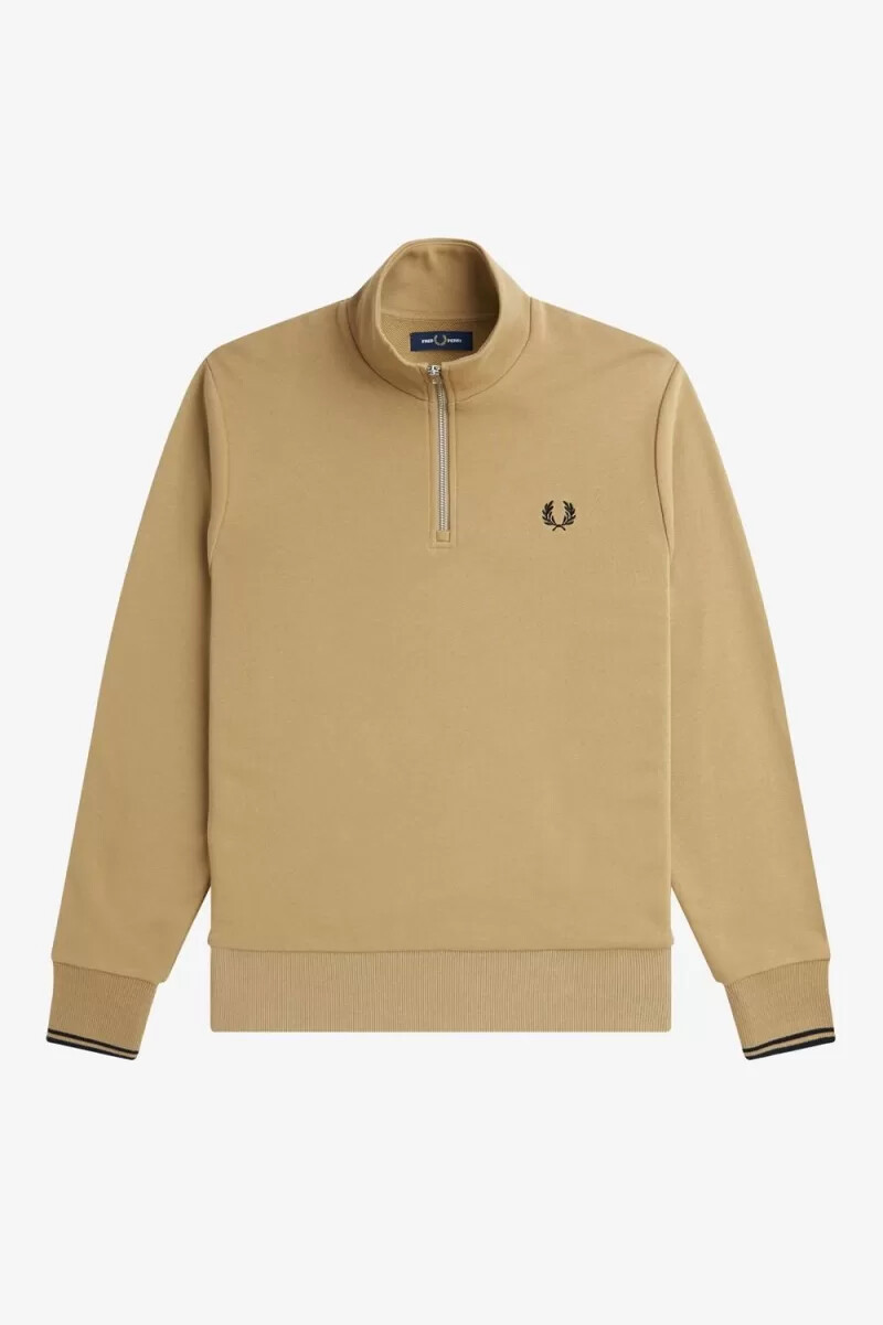 fred perry half zip mens sweatshirts green black