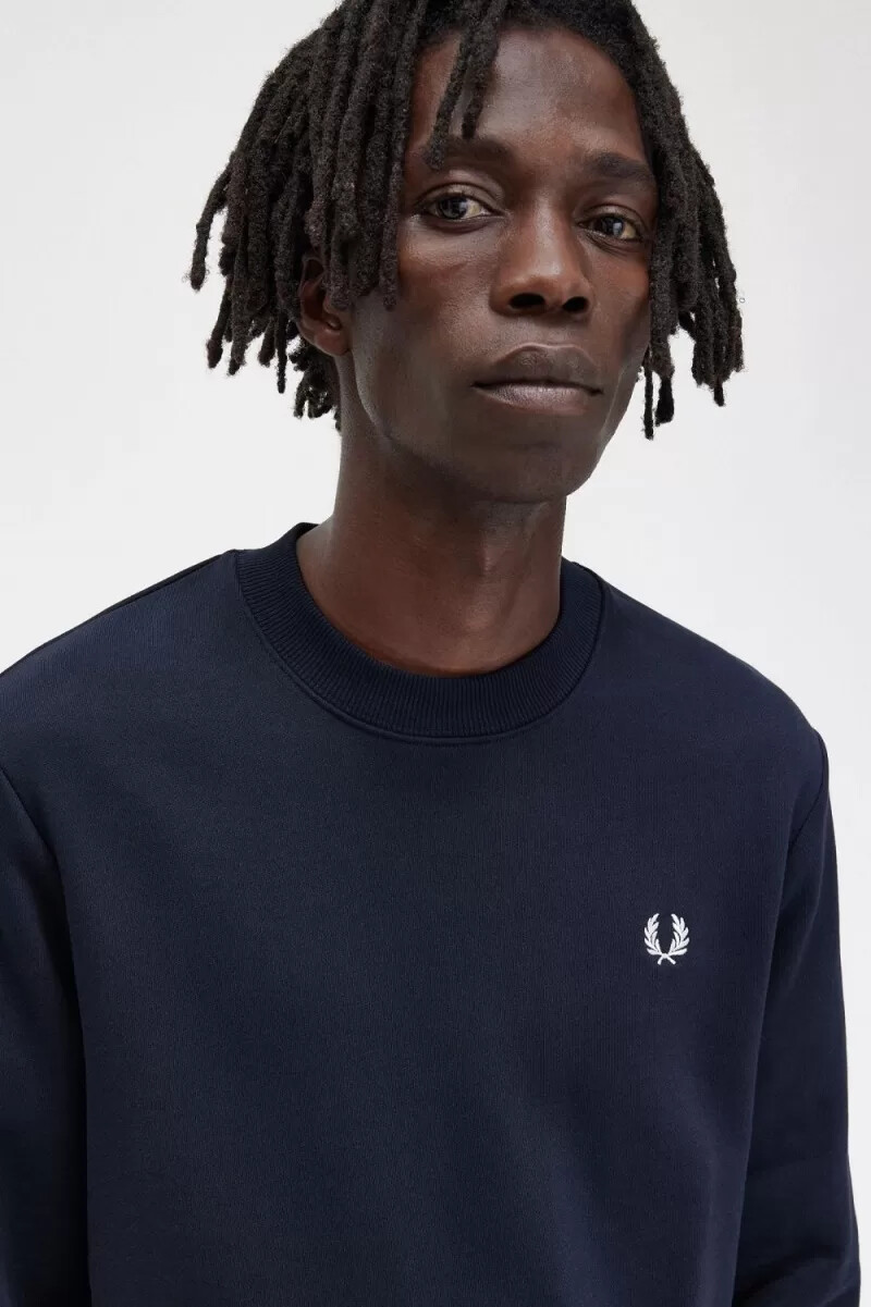 fred perry crew neck mens sweatshirts navy