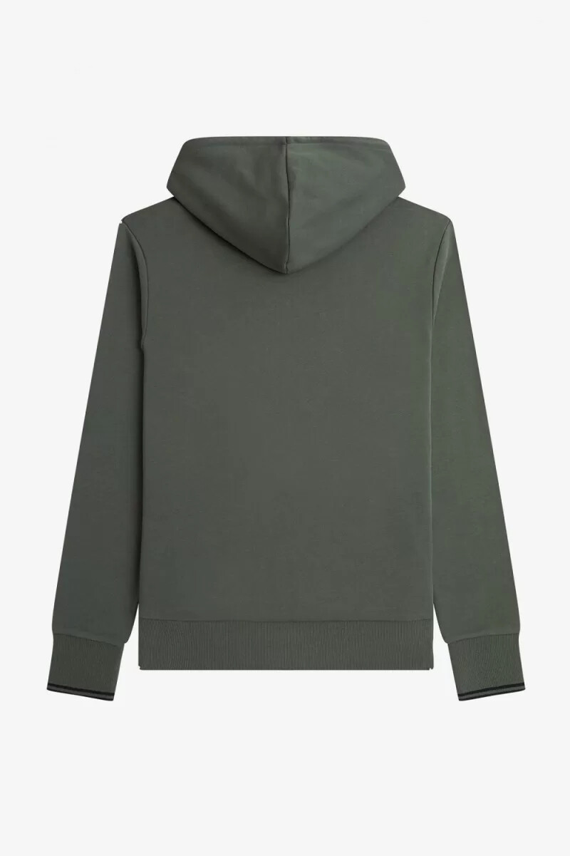 fred perry tipped hooded mens sweatshirts field green