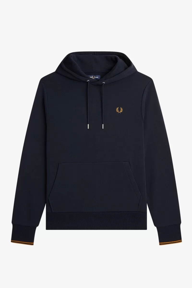 fred perry tipped hooded mens sweatshirts navy dark coffee