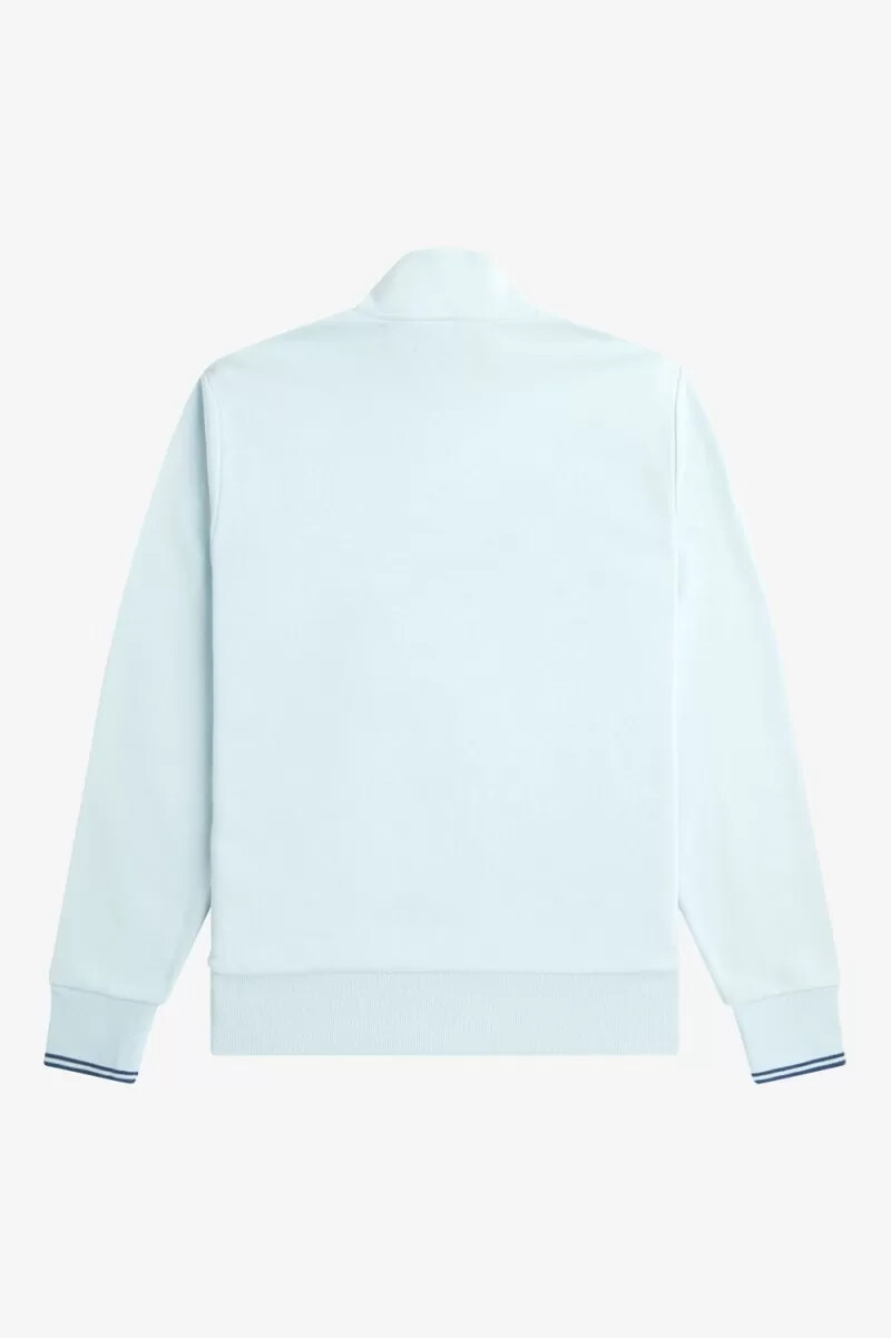 fred perry half zip mens sweatshirts light aqua midnight blue