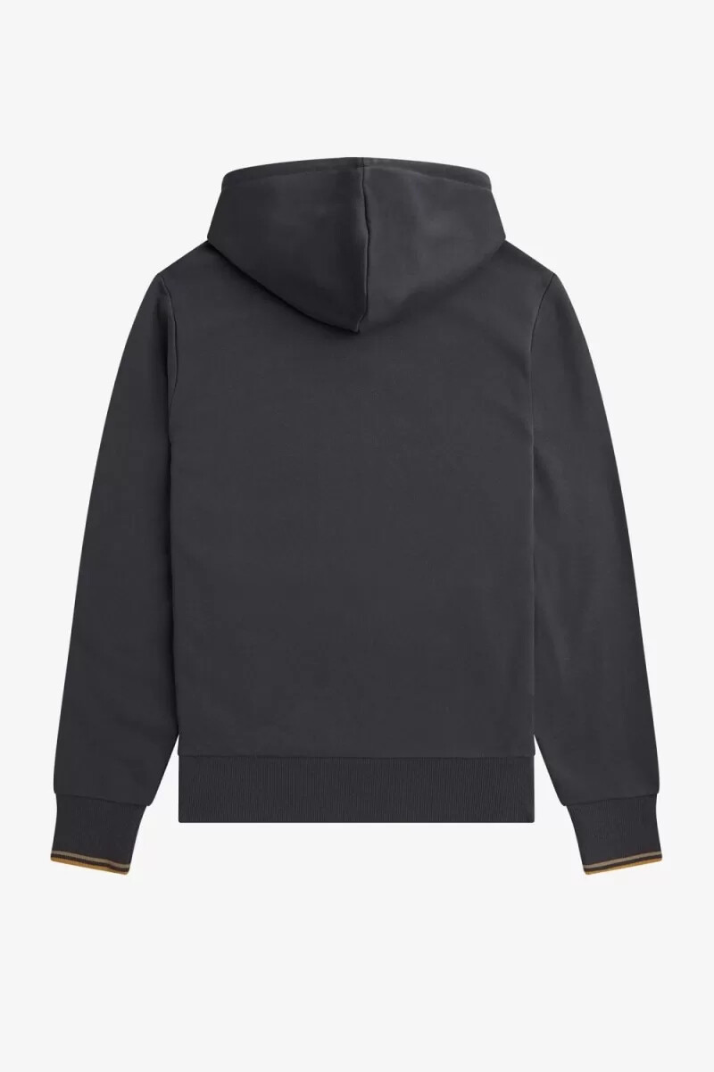 fred perry tipped hooded mens sweatshirts anchor grey dark coffee
