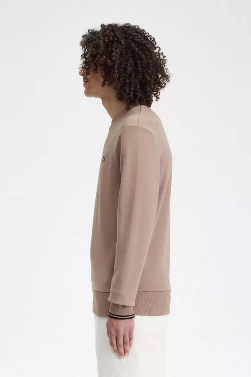 fred perry crew neck mens sweatshirts dark pink black