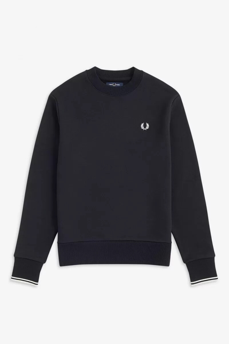 fred perry crew neck mens sweatshirts black
