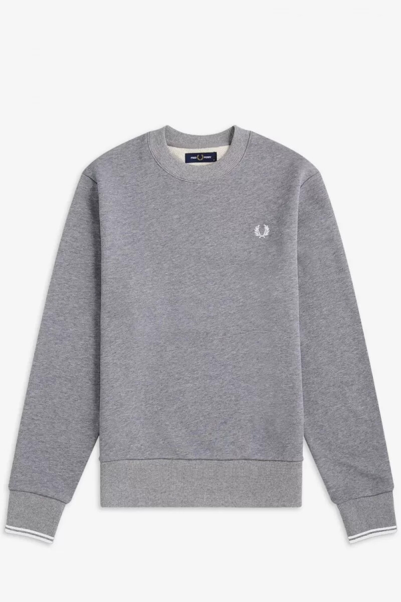 fred perry crew neck mens sweatshirts grey