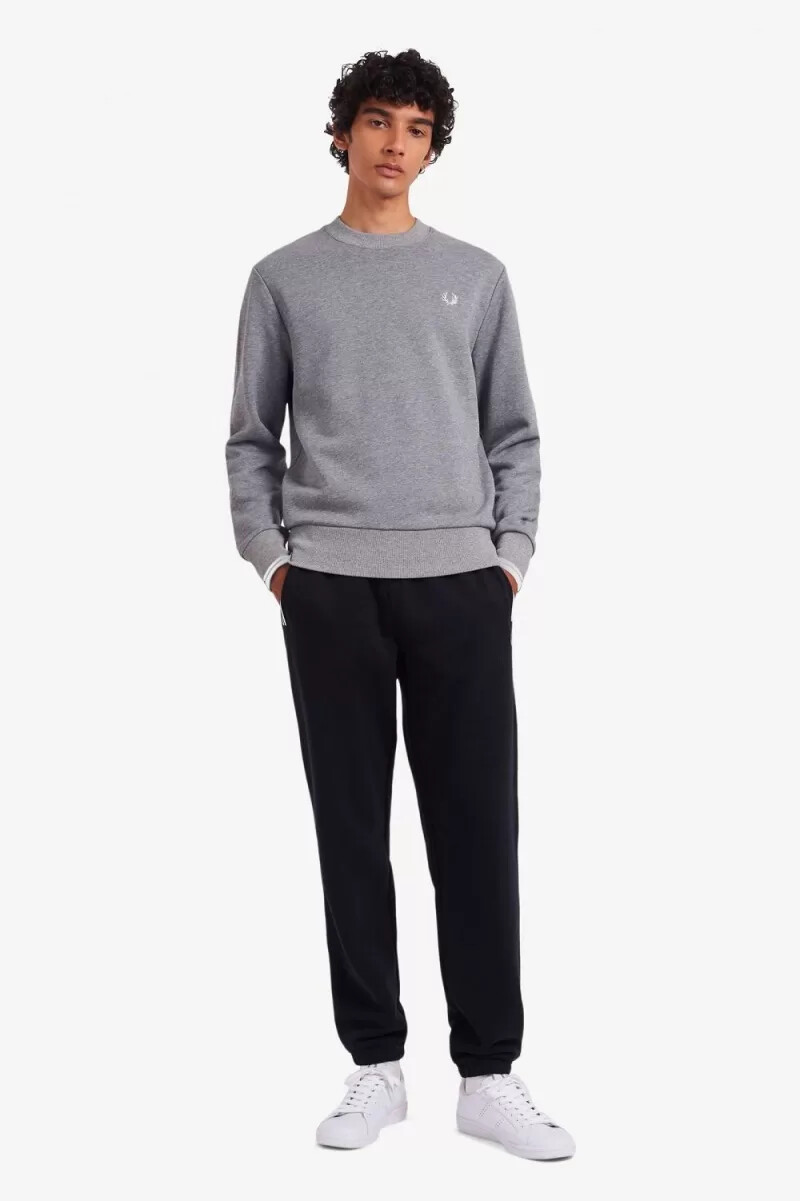 fred perry crew neck mens sweatshirts grey