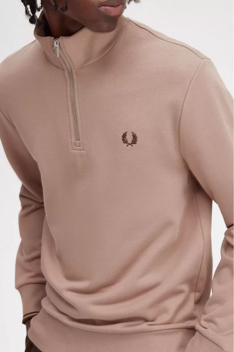 fred perry half zip mens sweatshirts dark pink