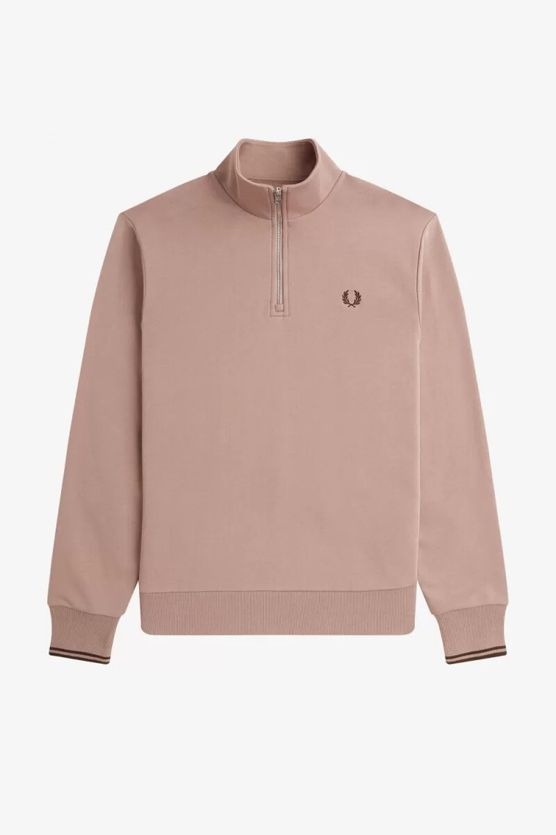 fred perry half zip mens sweatshirts dark pink