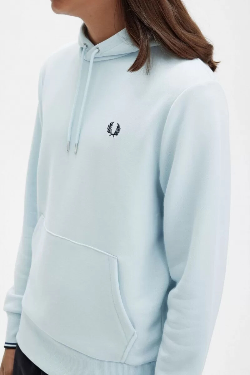 fred perry tipped hooded mens sweatshirts light aqua