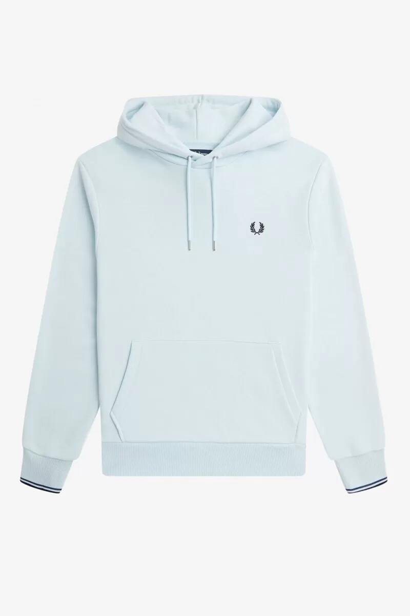 fred perry tipped hooded mens sweatshirts light aqua
