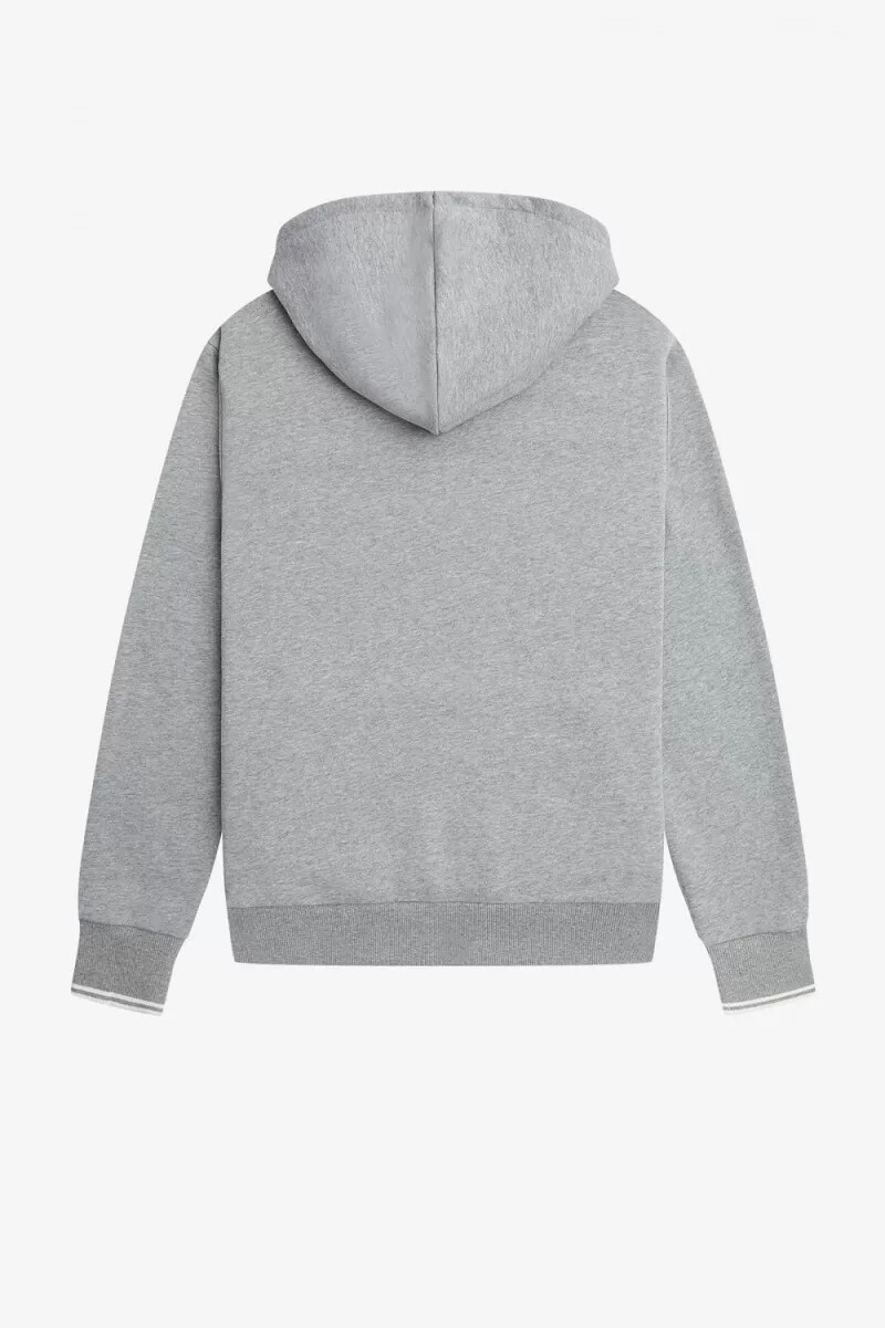 fred perry tipped hooded mens sweatshirts grey