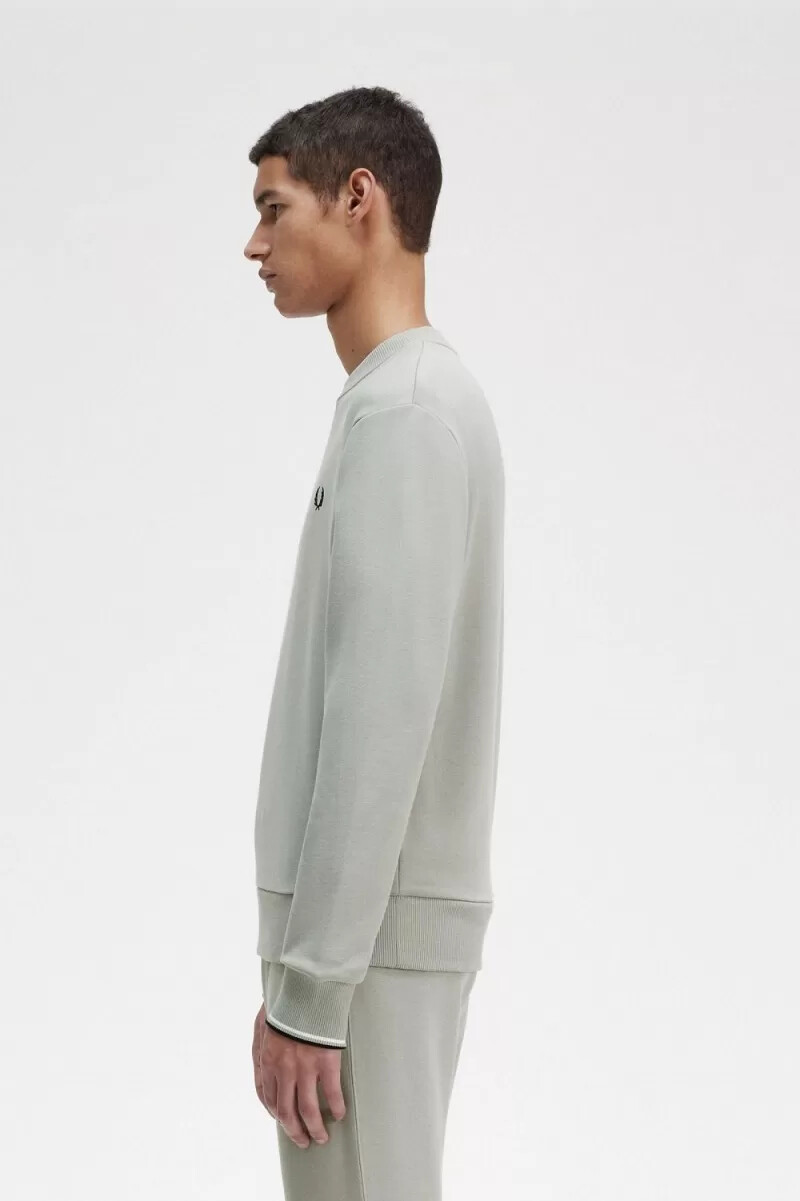 fred perry crew neck mens sweatshirts grey