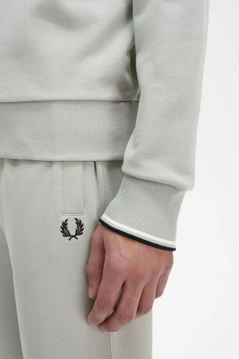 fred perry crew neck mens sweatshirts grey