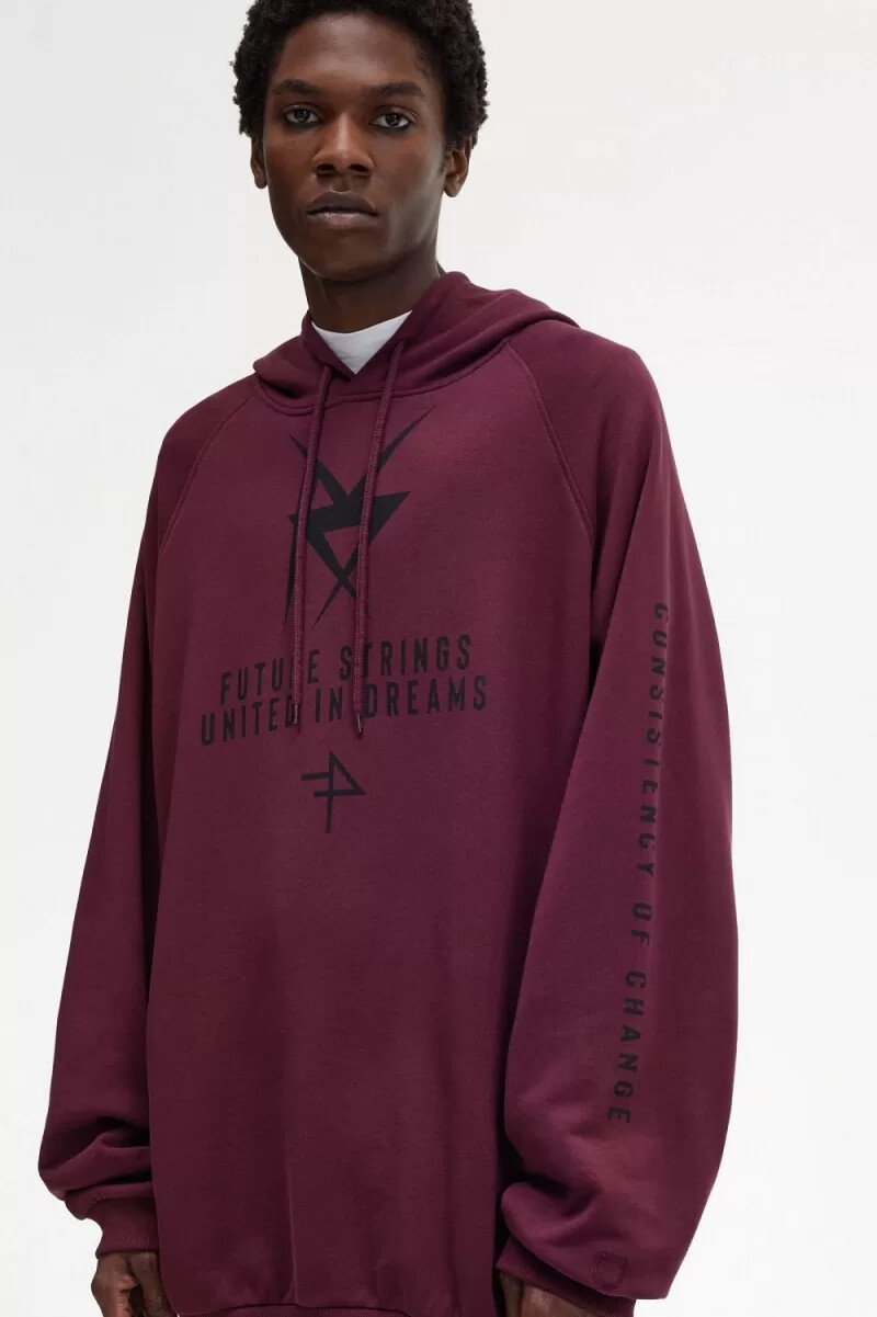 fred perry printed hooded mens sweatshirts navy