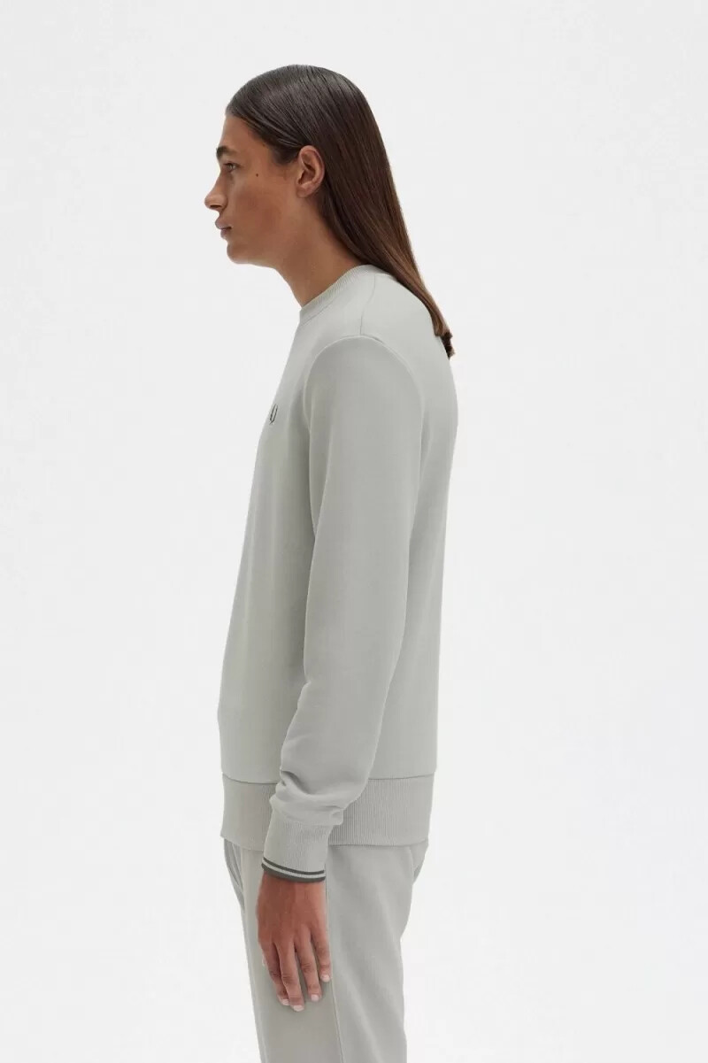 fred perry crew neck mens sweatshirts grey