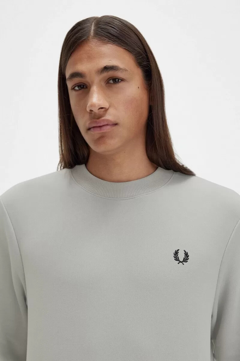 fred perry crew neck mens sweatshirts grey