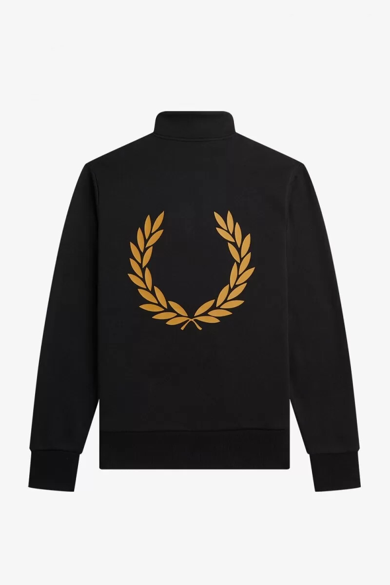 fred perry double graphic half zip mens sweatshirts black