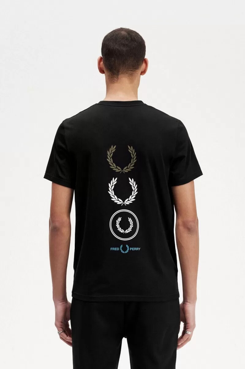 fred perry graphic branding mens t-shirt black