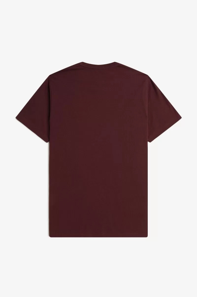 fred perry crew neck mens t-shirt oxblood beige