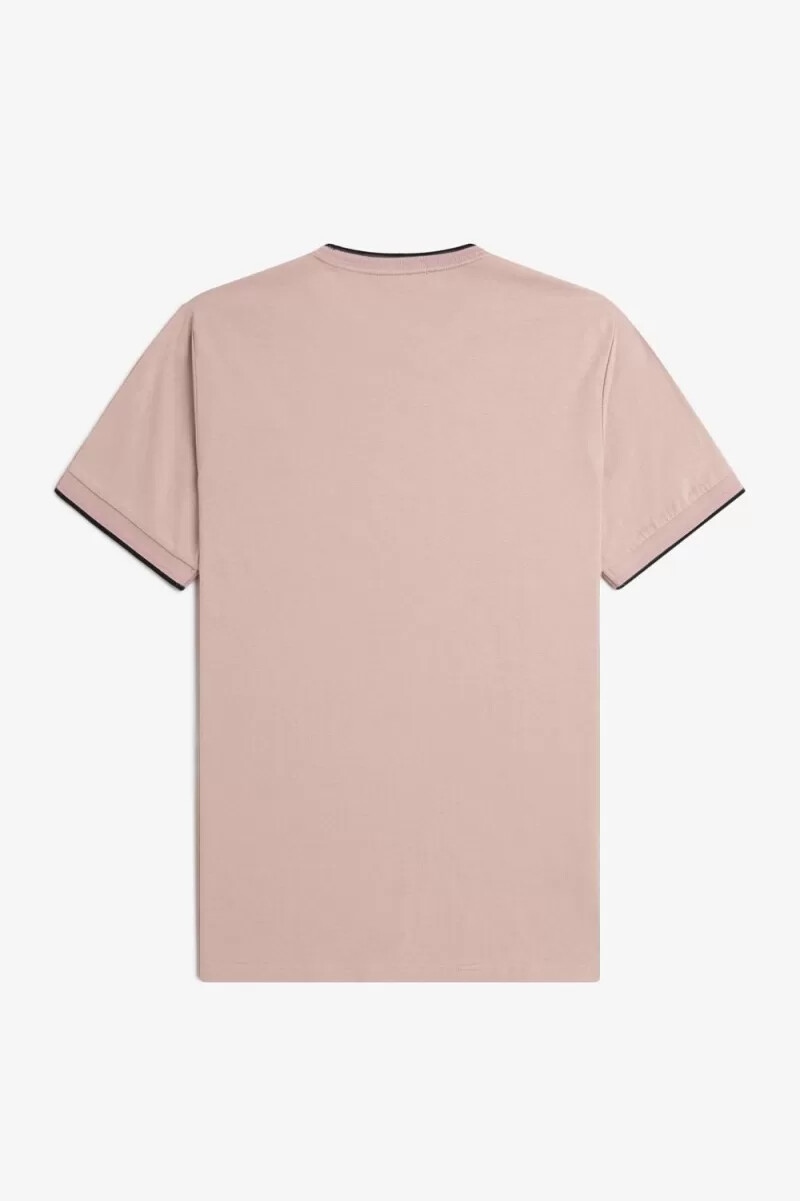 fred perry twin tipped mens t-shirt dark pink dusty rose black