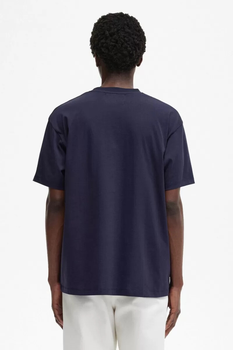 fred perry printed mens t-shirt navy blue
