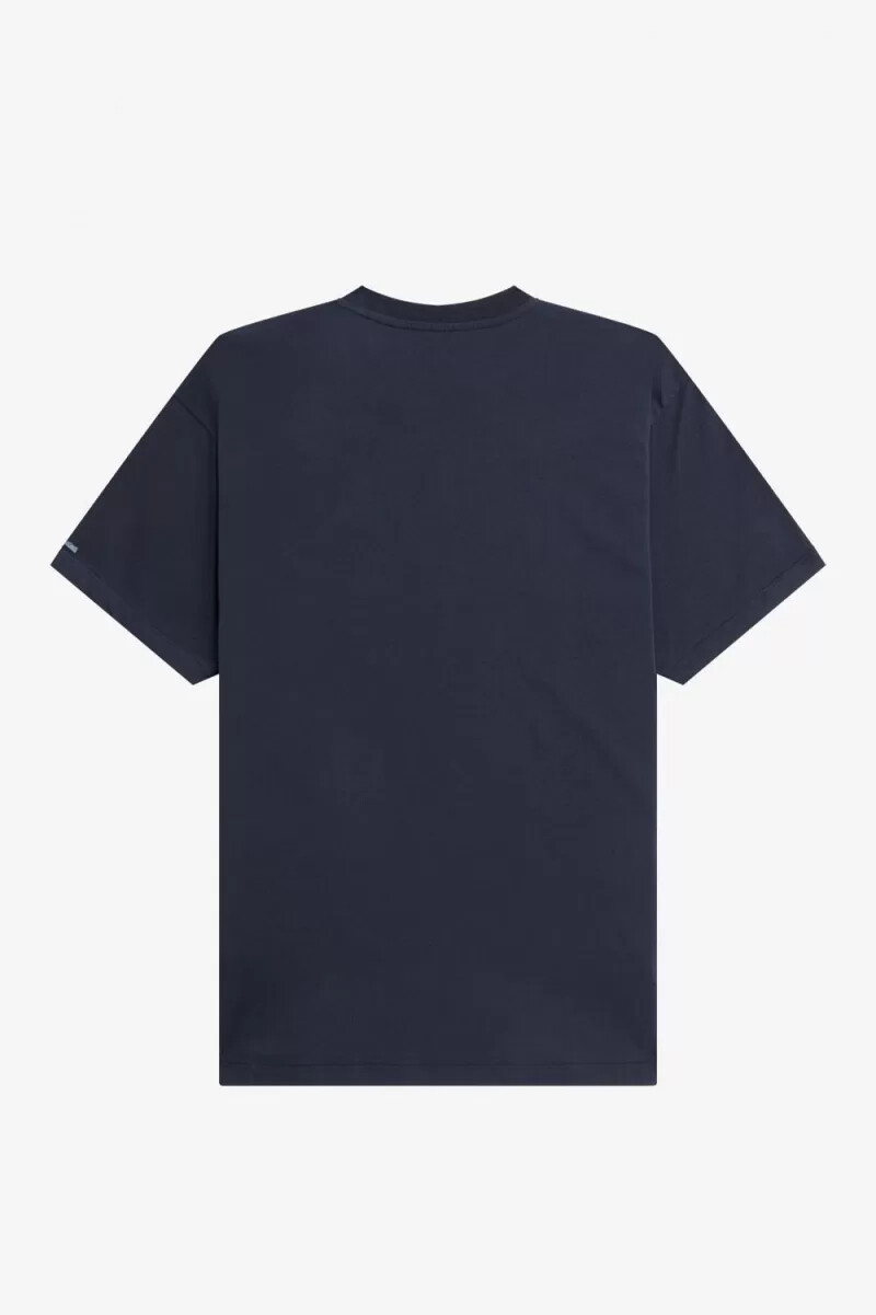 fred perry printed mens t-shirt navy blue