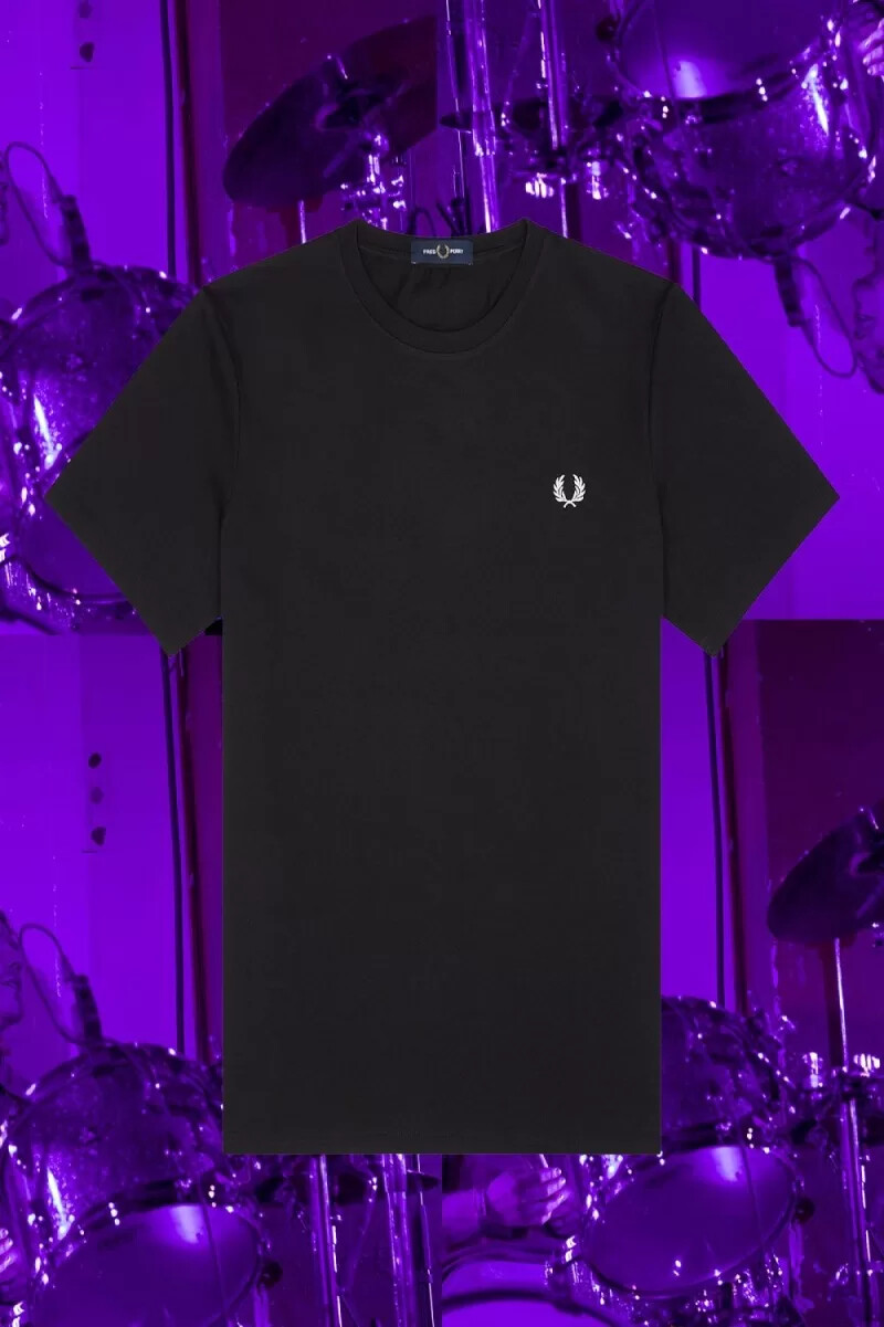 fred perry seoul ringer mens t-shirt black