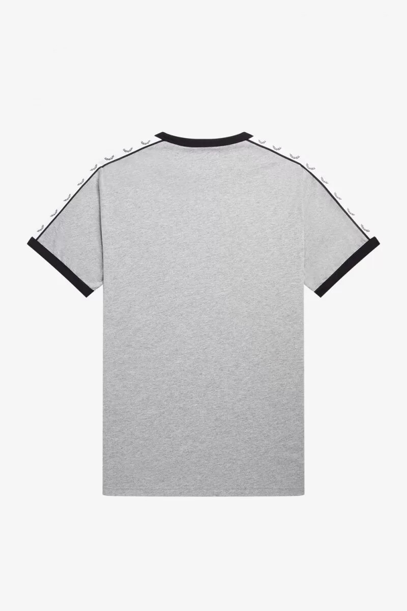 fred perry taped ringer mens t-shirt grey