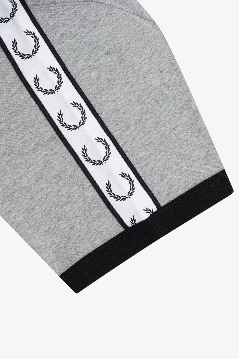 fred perry taped ringer mens t-shirt grey
