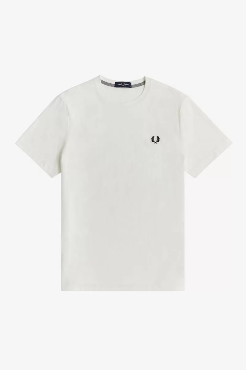 fred perry crew neck mens t-shirt snow white