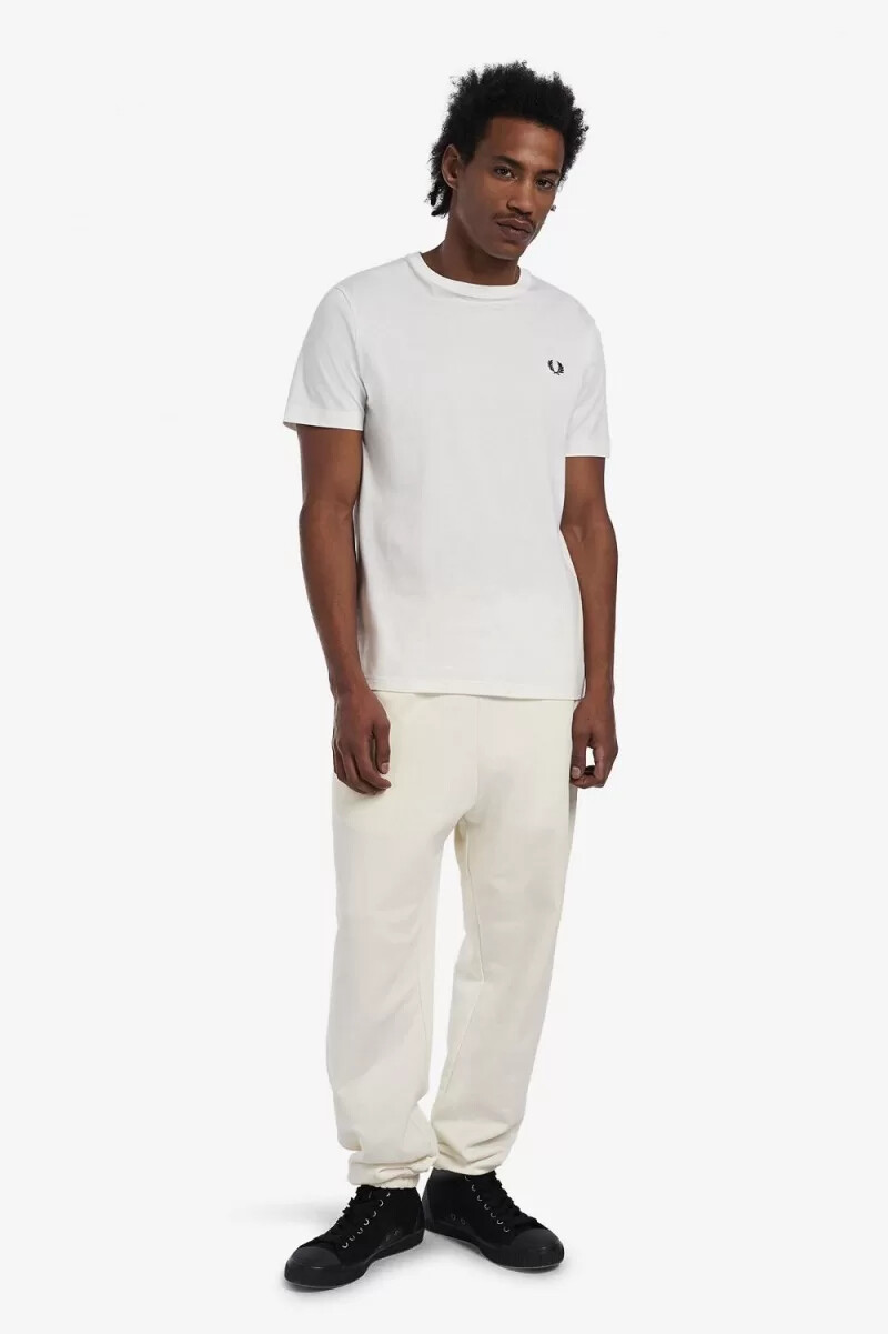fred perry crew neck mens t-shirt snow white