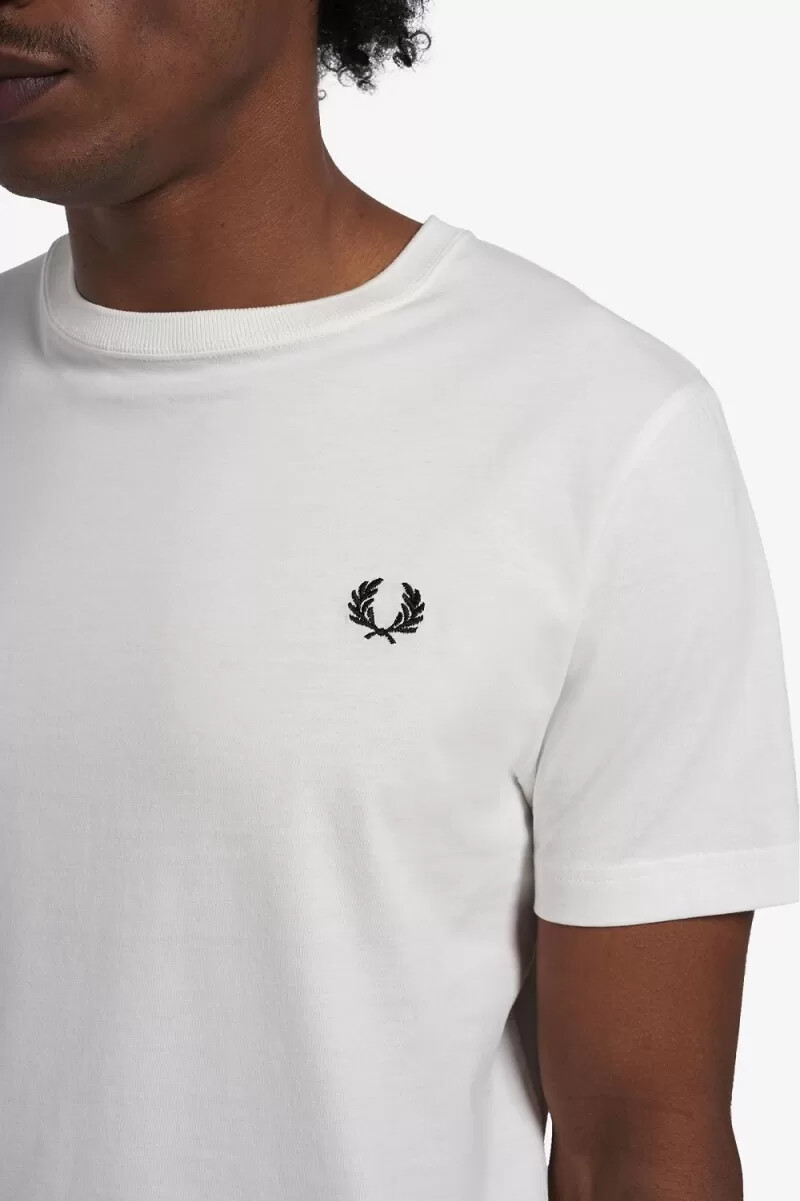 fred perry crew neck mens t-shirt snow white