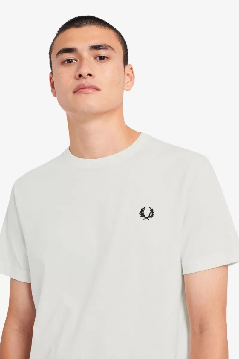 fred perry crew neck mens t-shirt snow white