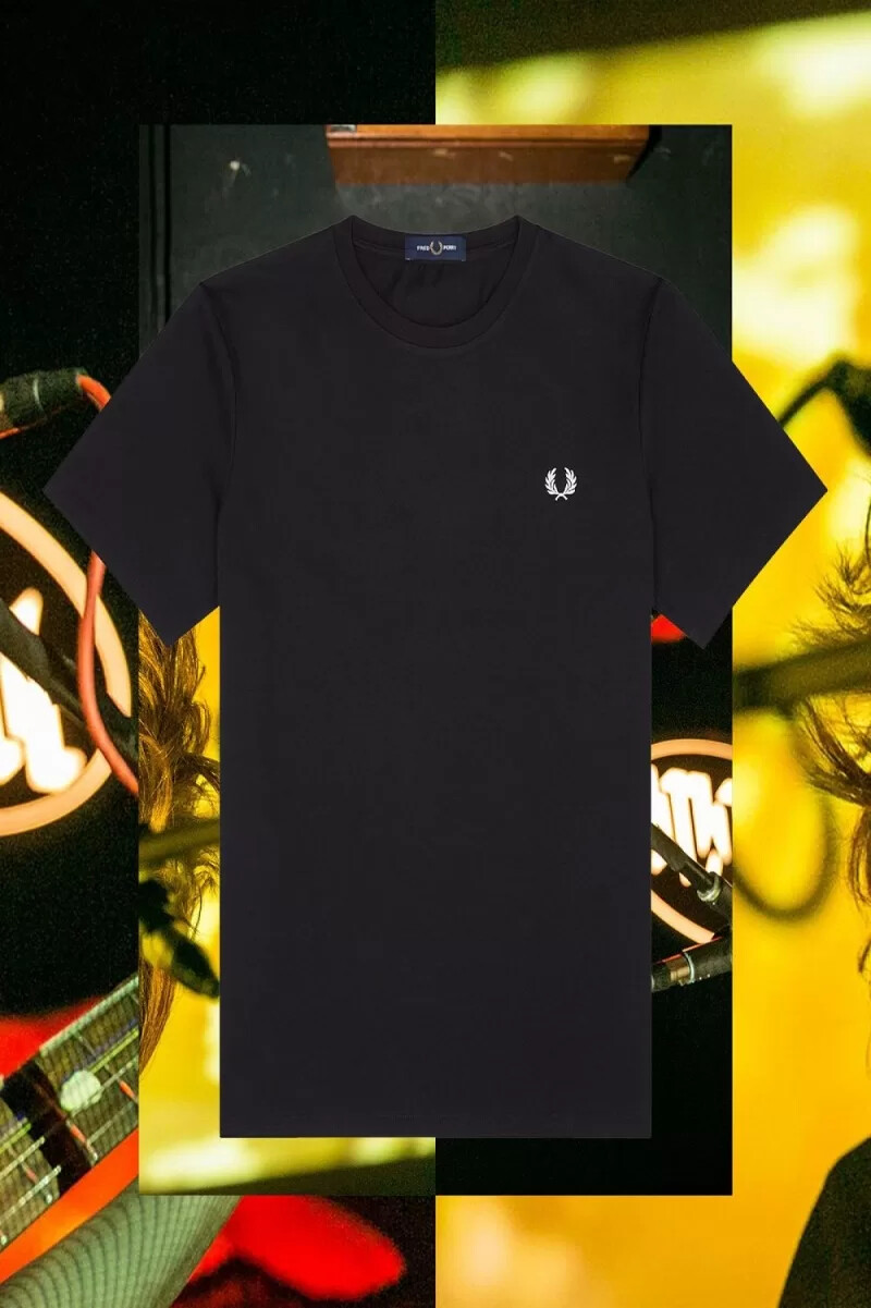 fred perry stockholm ringer mens t-shirt black