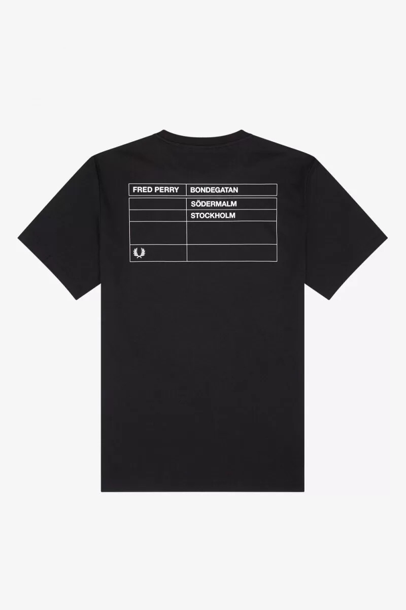fred perry stockholm ringer mens t-shirt black