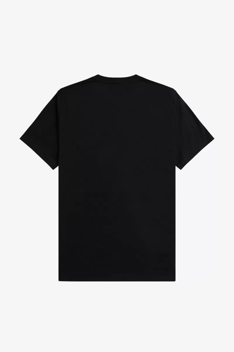 fred perry flocked laurel wreath mens t-shirt black warm grey