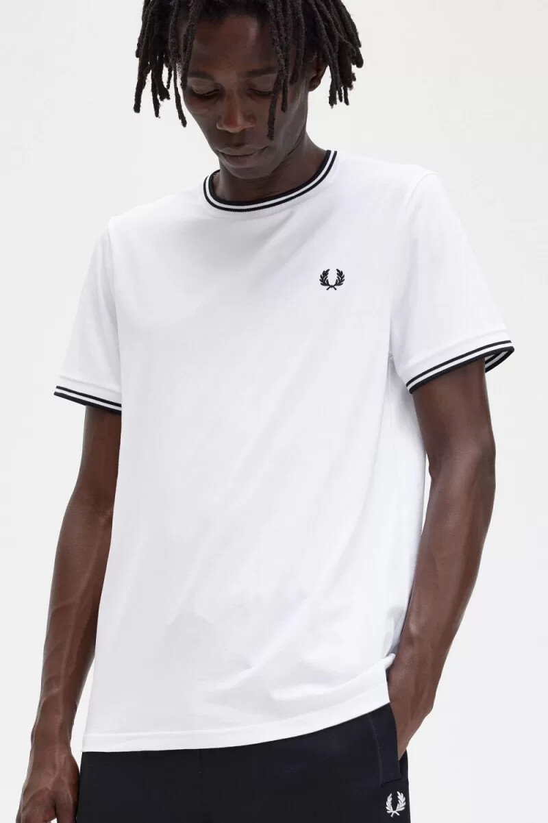 fred perry twin tipped mens t-shirt white
