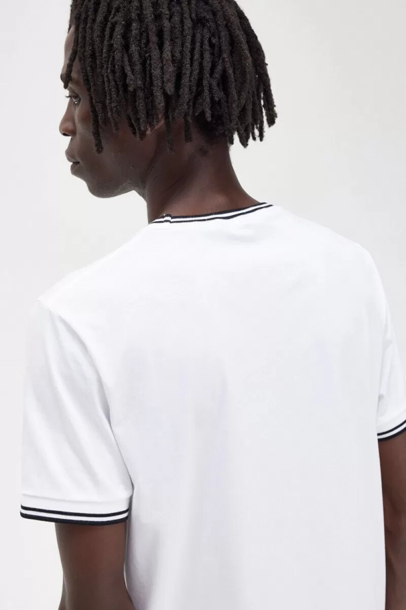 fred perry twin tipped mens t-shirt white