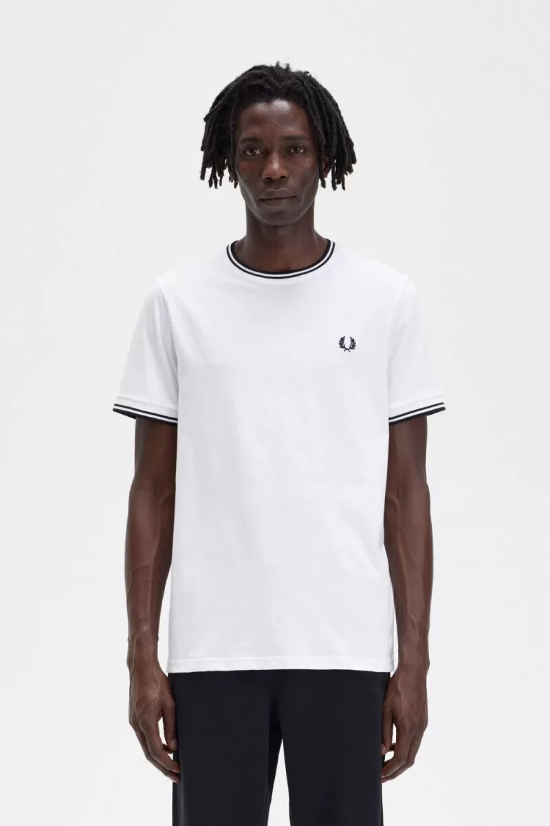 fred perry twin tipped mens t-shirt white