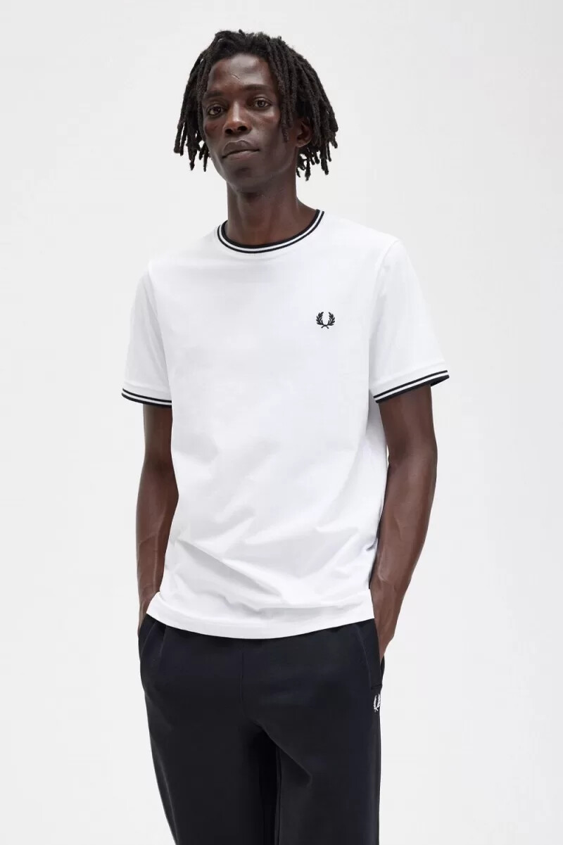 fred perry twin tipped mens t-shirt white