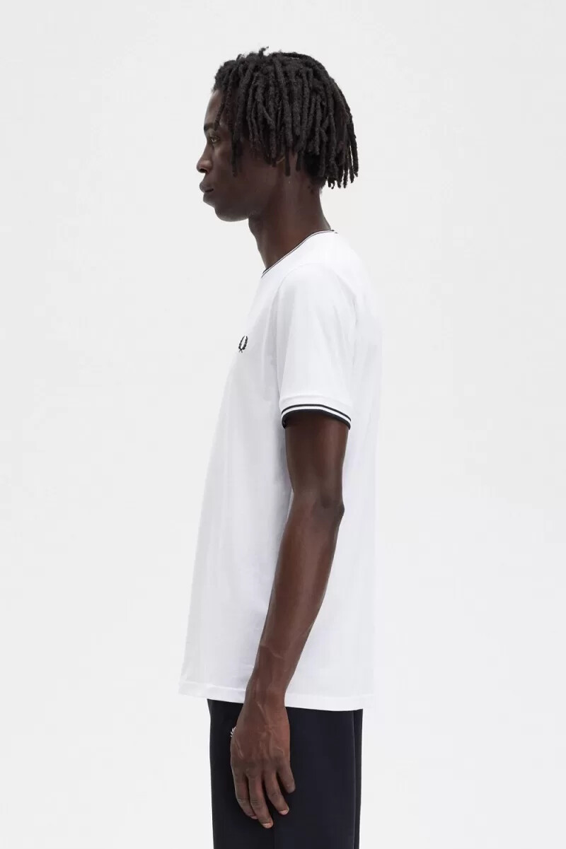 fred perry twin tipped mens t-shirt white