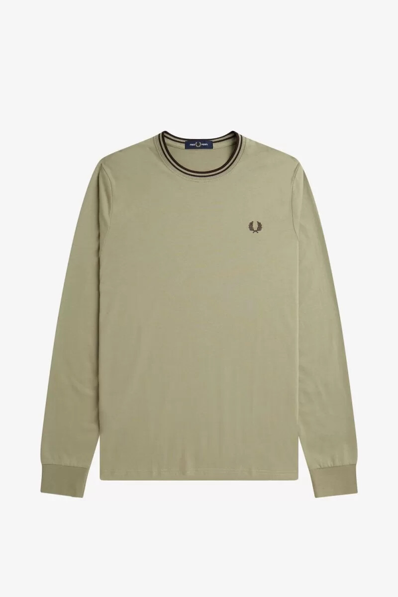 fred perry twin tipped mens t-shirt warm grey dark red