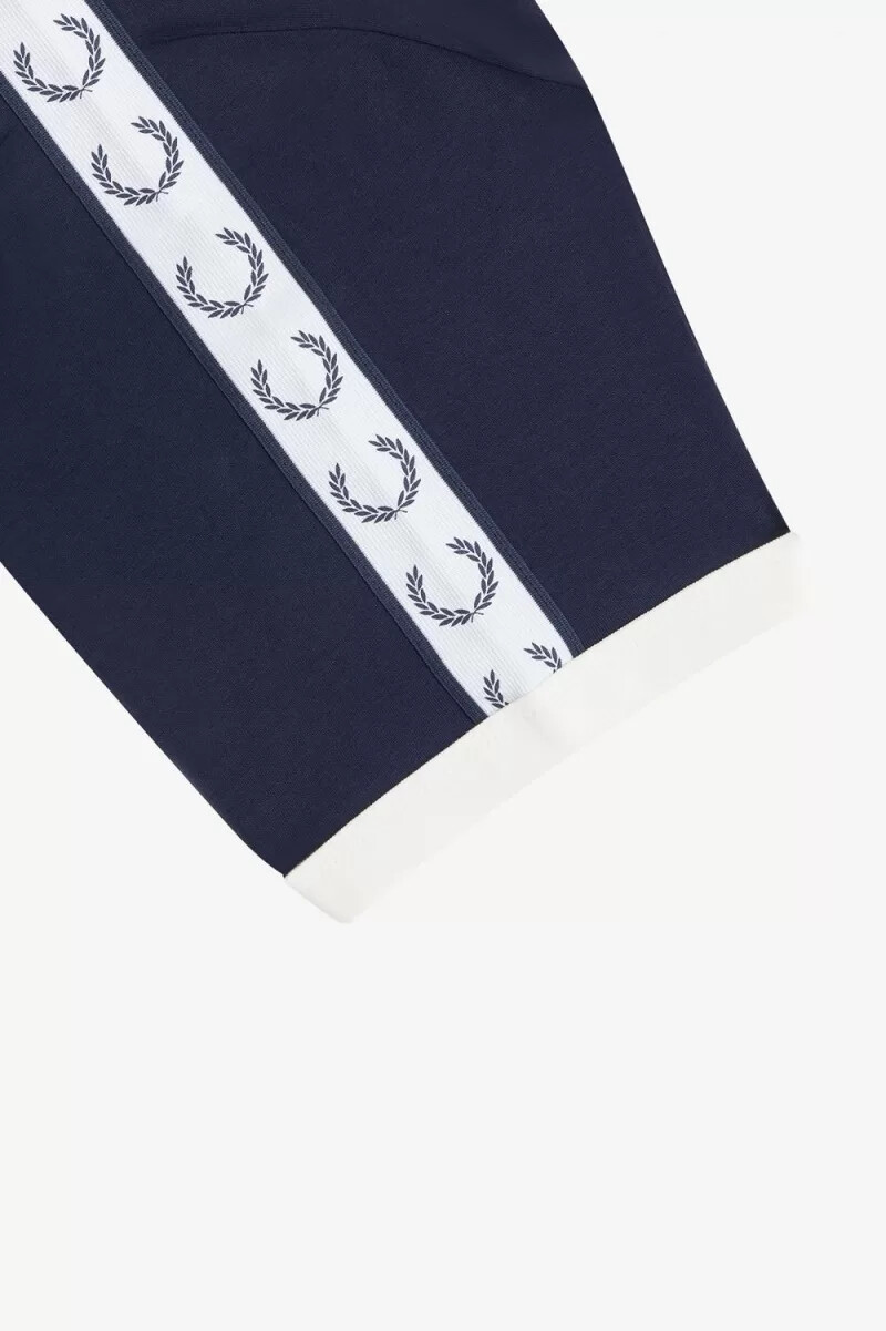 fred perry taped ringer mens t-shirt carbon blue