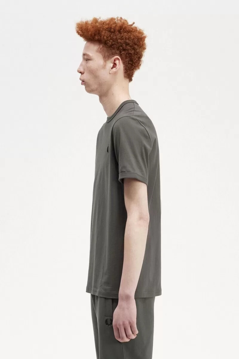 fred perry ringer mens t-shirt field green