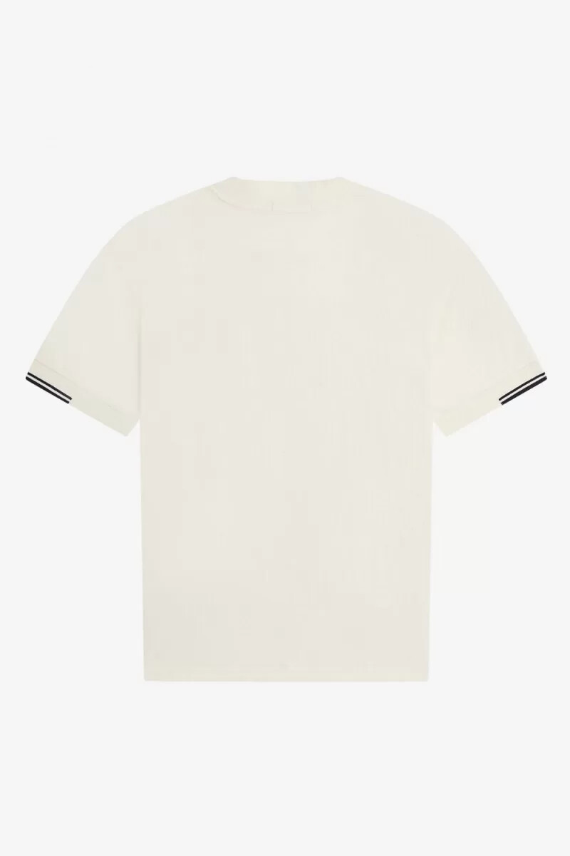 fred perry tipped sleeve mens t-shirt beige